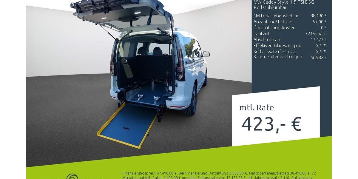 VW Caddy 1.500 km 47.490 &euro; Borken 46325