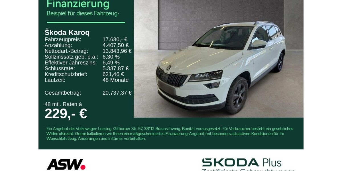 Skoda Karoq 94.100 km 17.630 &euro; Bad Rappenau 74906