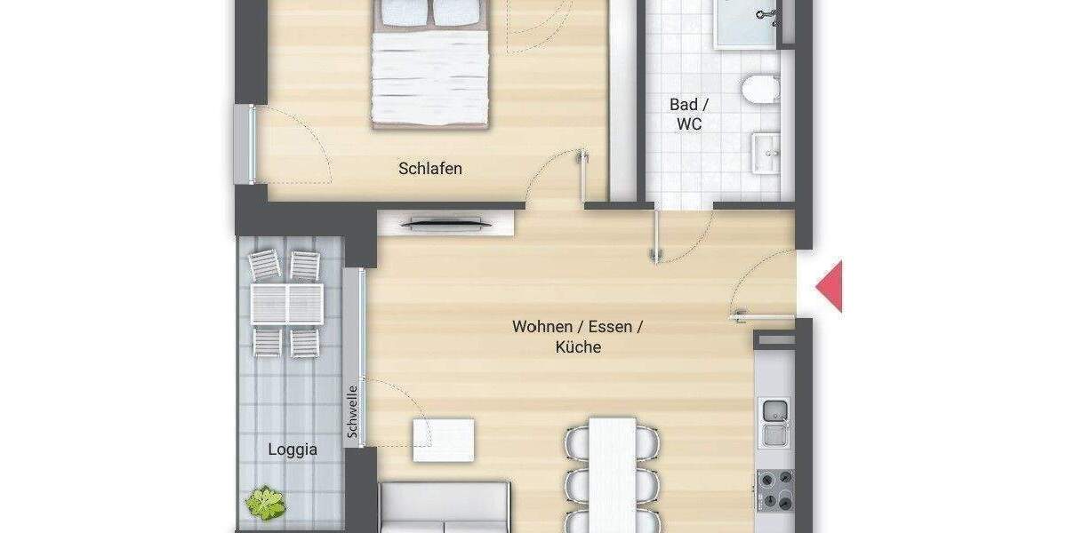 Etagenwohnung Fürth Innenstadt - 2 Zimmer, 52 m&sup2;, 819&euro; | Angebot:25472424