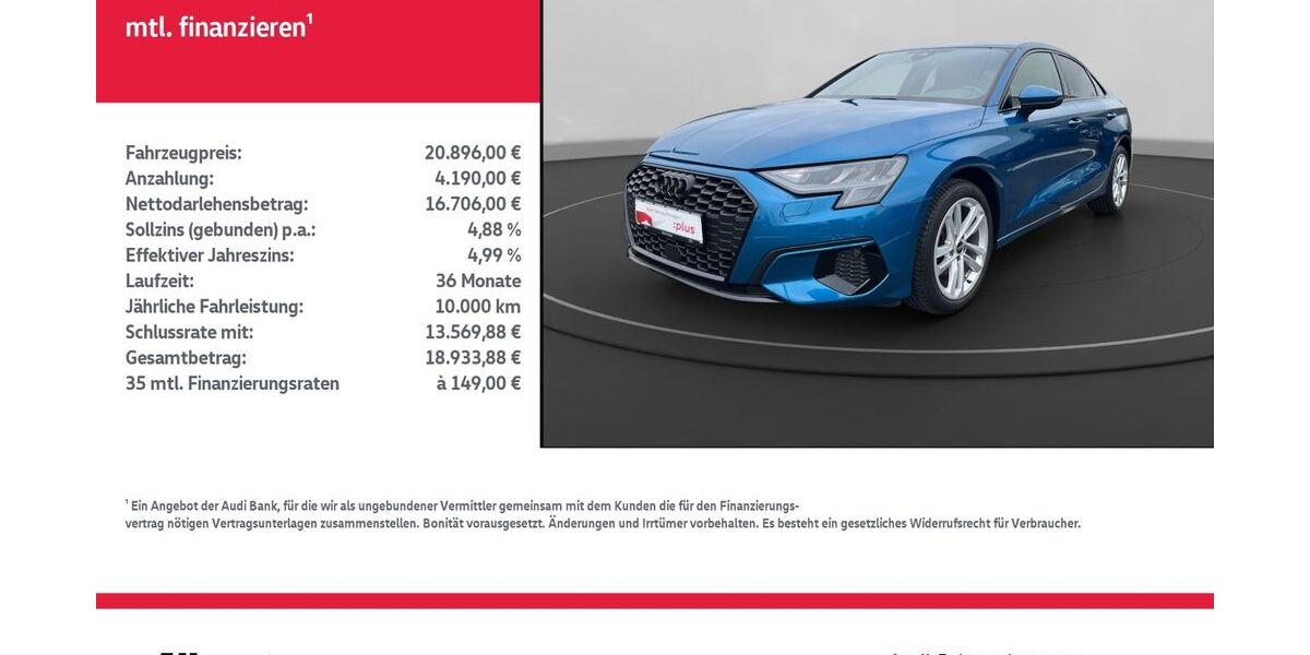 Audi A3 63.518 km 18.896 &euro; Mühlhausen/Thüringen 99974