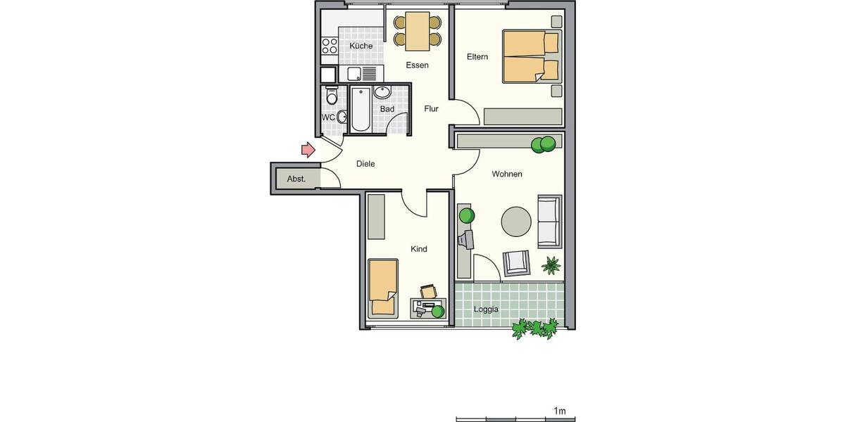 Etagenwohnung Kreuztal - 3 Zimmer, 75 m&sup2;, 386&euro; | Angebot:26566666