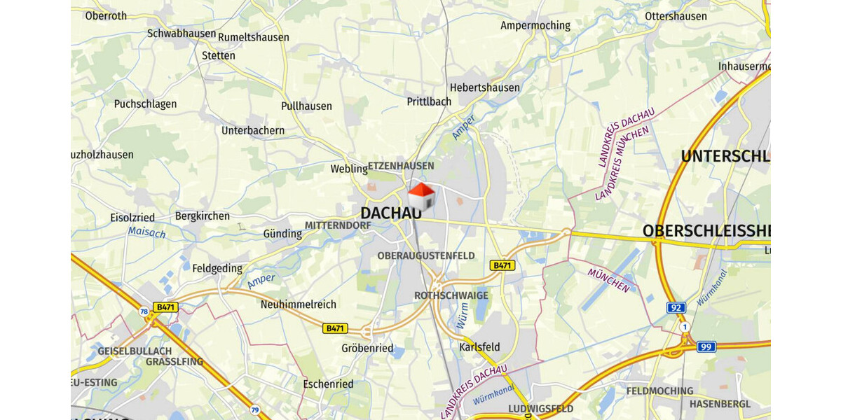 Frei ab sofort - 2-Zi.-Whg. in ruhiger, zentraler Lage von Dachau für d. Käufer provisionsfrei 2 zimmer