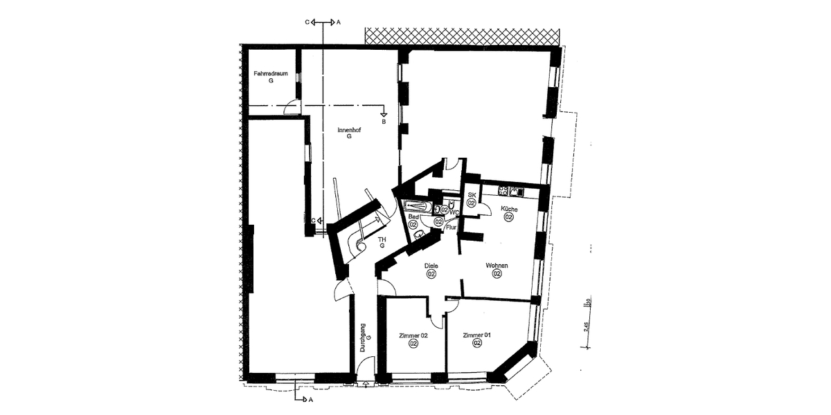 82 m² große Erdgeschoss-Wohnung in Köln-Mülheim 3 zimmer
