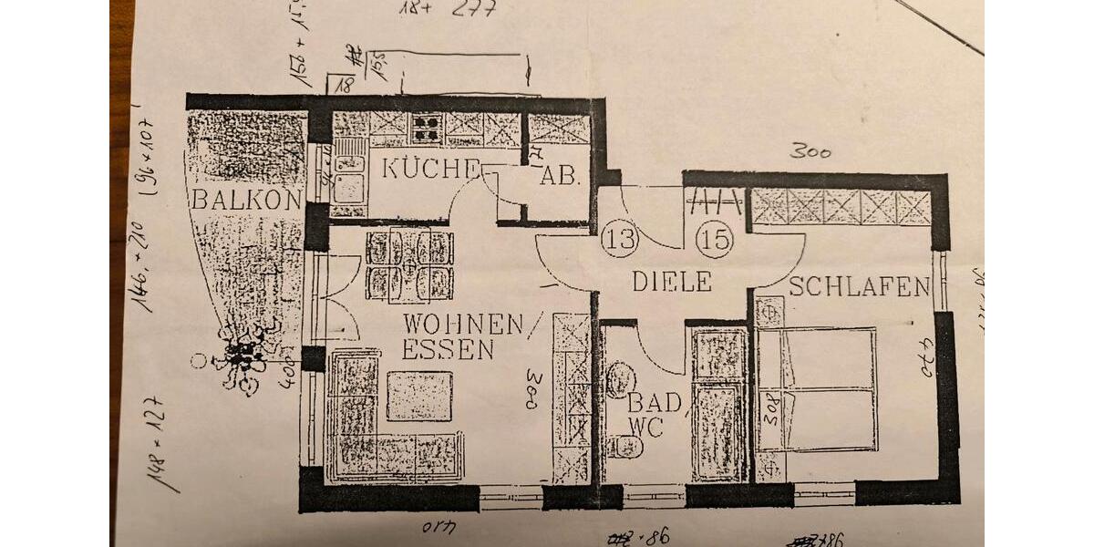 Mietwohnung mit Balkon und Tiefgarage 2 zimmer