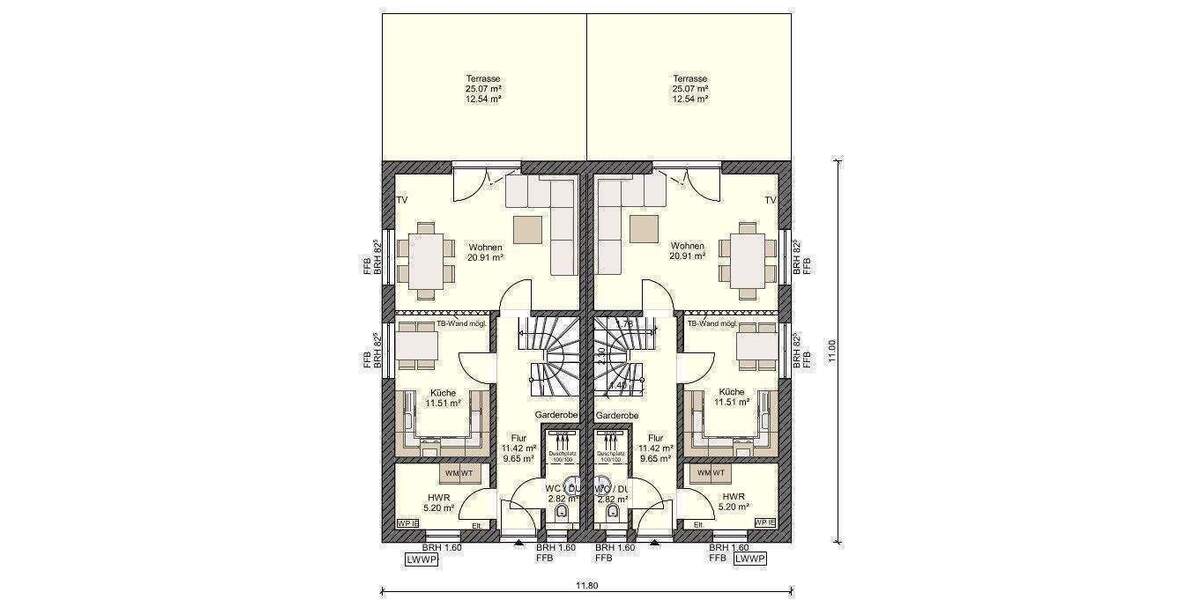 Doppelhaushälfte Stralsund Grünthal-Viermorgen - 4 Zimmer, 105 m&sup2;, 297.110&euro; | Angebot:26499398