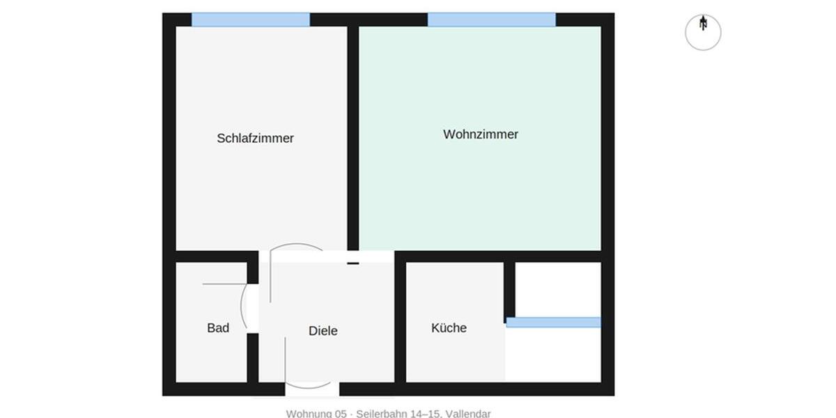 Etagenwohnung Vallendar - 2 Zimmer, 34 m&sup2;, 480&euro; | Angebot:26004131