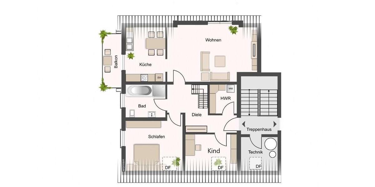Dachgeschoßwohnung Delitzsch - 5 Zimmer, 112 m&sup2;, 1.225&euro; | Angebot:24976476