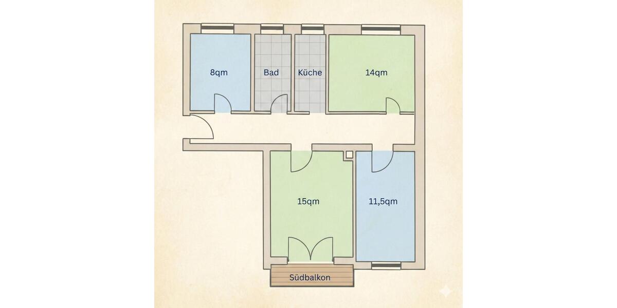 Hochparterre Augsburg Bergheim - 4 Zimmer, 67 m&sup2;, 475&euro; | Angebot:25948002