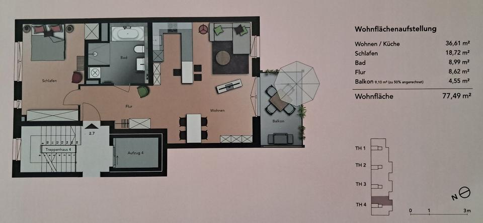Etagenwohnung Fürth Südstadt - 2 Zimmer, 77 m&sup2;, 415.000&euro; | Angebot:26865357