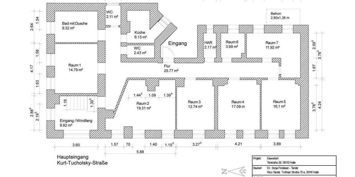 Etagenwohnung Halle (Saale) Innenstadt - 6 Zimmer, 151 m&sup2;, 2.000&euro; | Angebot:26686836