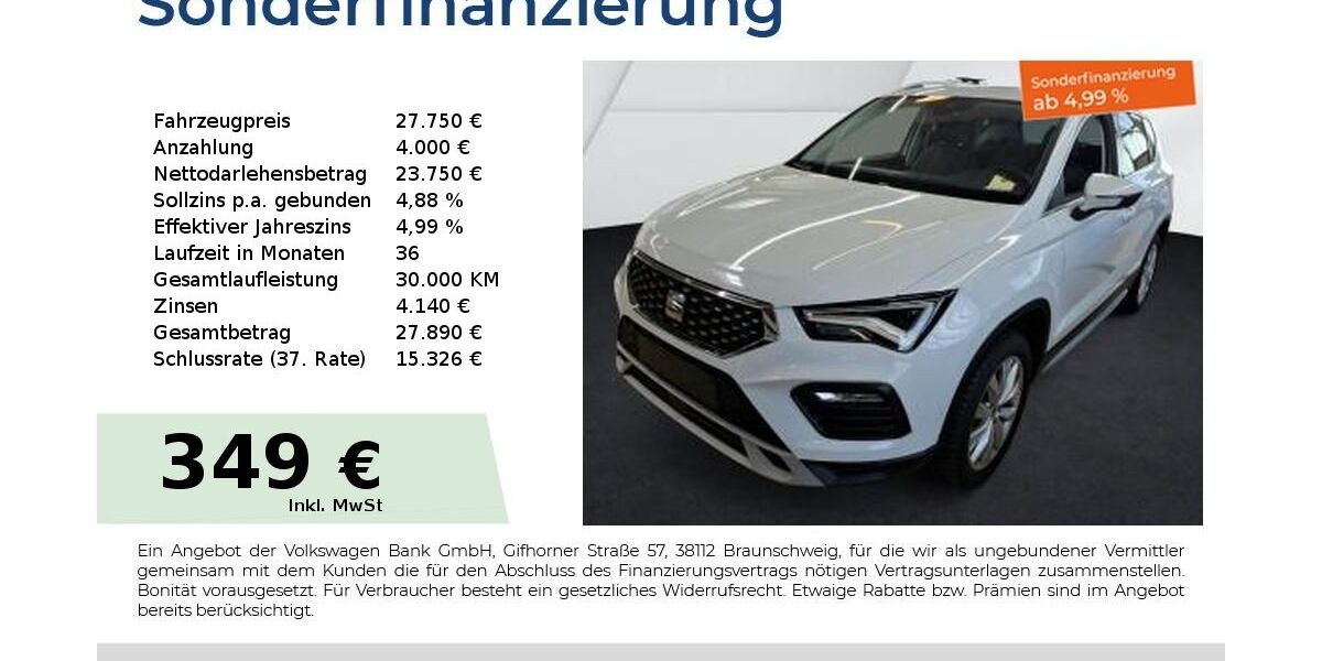 Seat Ateca 27.950 km 27.211 € Lauf an der Pegnitz 91207