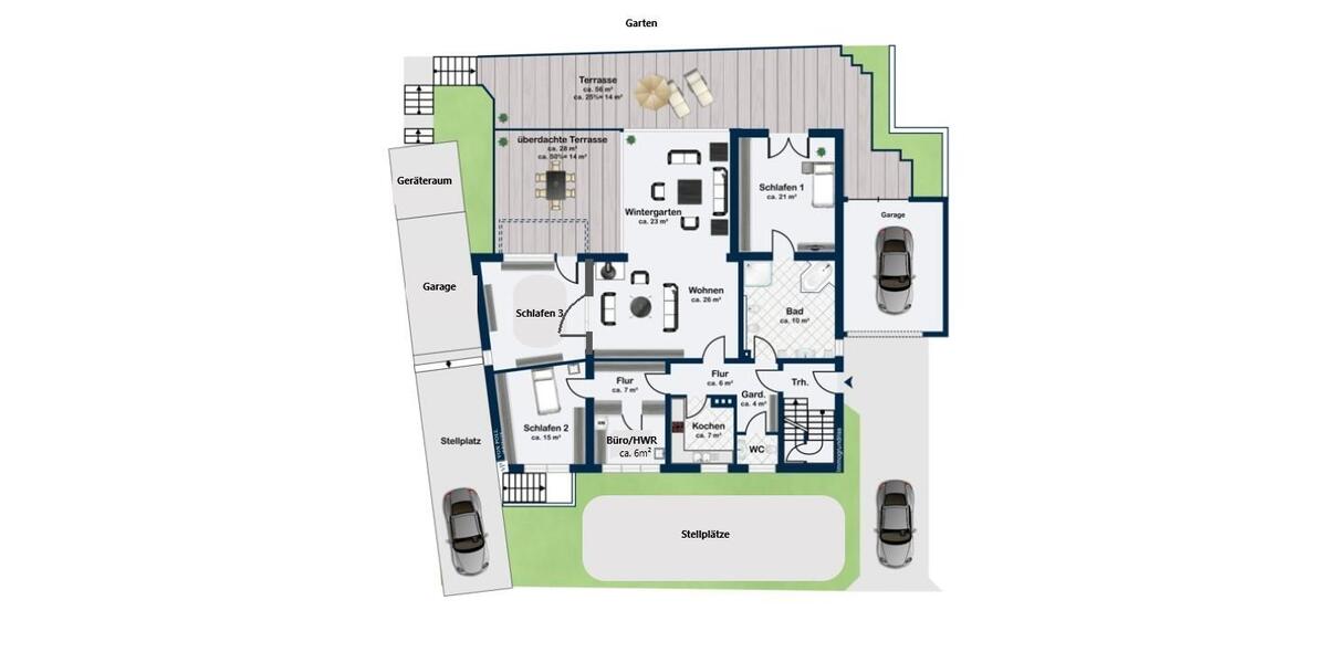 Erdgeschoßwohnung Iserlohn - 5 Zimmer, 180 m&sup2;, 1.600&euro; | Angebot:24791702