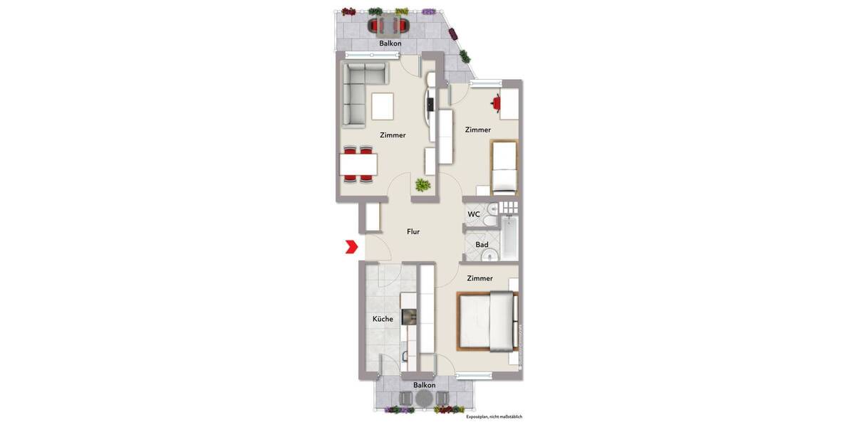 Etagenwohnung Karlsruhe / Südweststadt Südweststadt - 3 Zimmer, 72 m&sup2;, 269.000&euro; | Angebot:26851168
