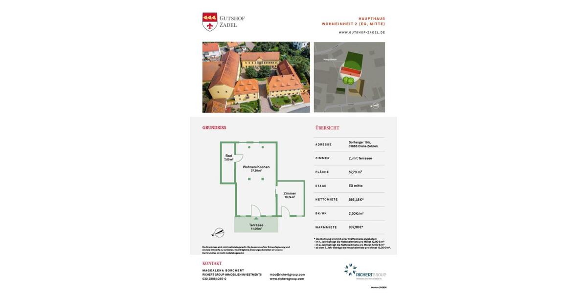 Erdgeschoßwohnung Klipphausen - 2 Zimmer, 58 m&sup2;, 693&euro; | Angebot:25855299