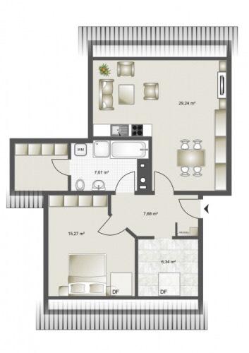 Dachgeschoßwohnung Bayreuth Meyernberg - 3 Zimmer, 69 m&sup2;, 229.000&euro; | Angebot:26834920