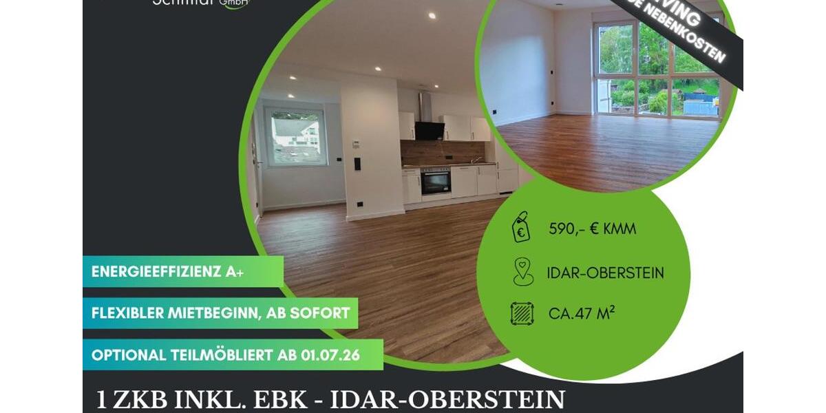 Etagenwohnung Idar-Oberstein Oberstein - 1 Zimmer, 47 m&sup2;, 590&euro; | Angebot:26659692