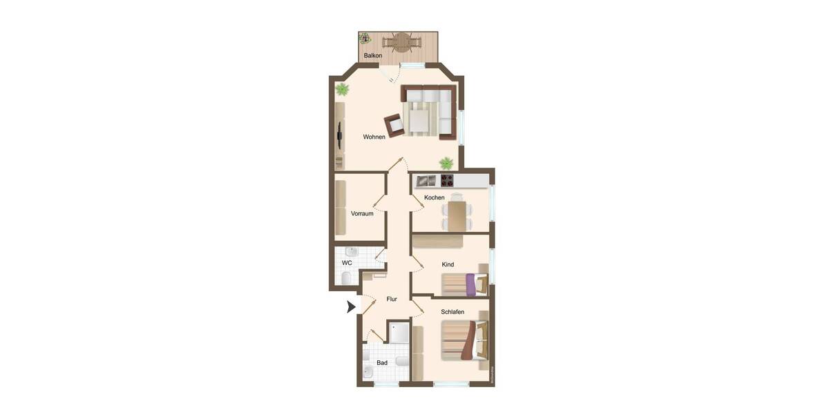 Etagenwohnung Schortens Heidmühle - 3 Zimmer, 78 m&sup2;, 179.000&euro; | Angebot:26305820