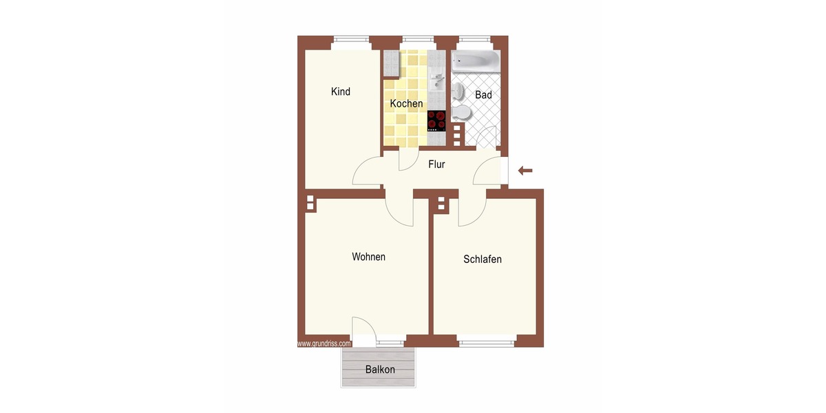 Gepflegte Eigentumswohnung mit Balkon für Kapitalanleger in Rochlitz 3 zimmer