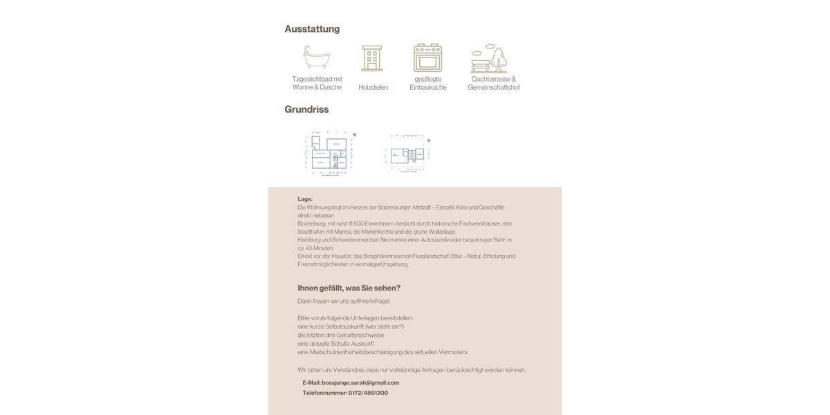 Maisonettenwohnung Boizenburg/Elbe Elbe - 4 Zimmer, 129 m&sup2;, 775&euro; | Angebot:25368857