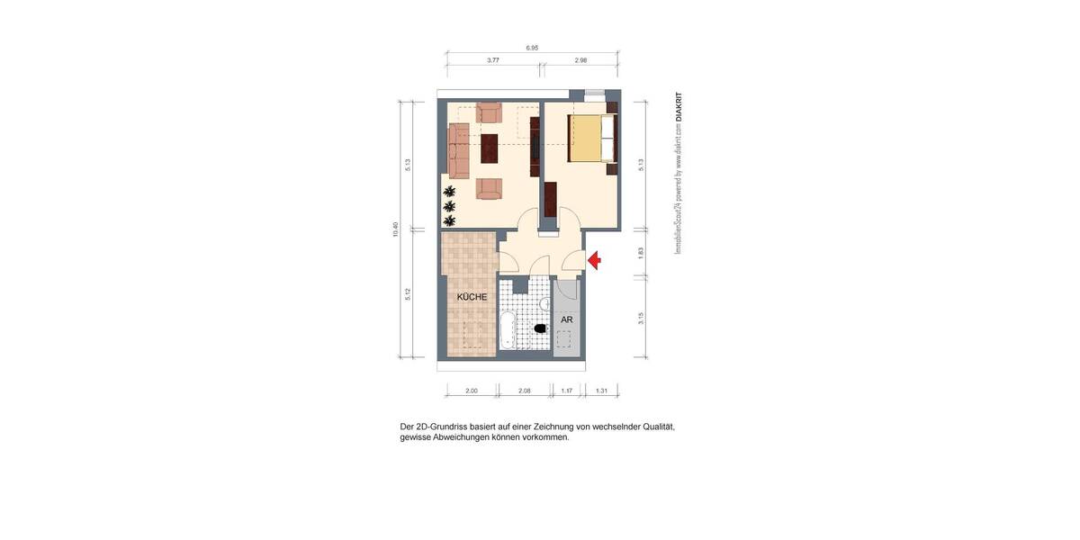 Etagenwohnung Döbeln Sörmitz - 2 Zimmer, 59 m&sup2;, 302&euro; | Angebot:26642329