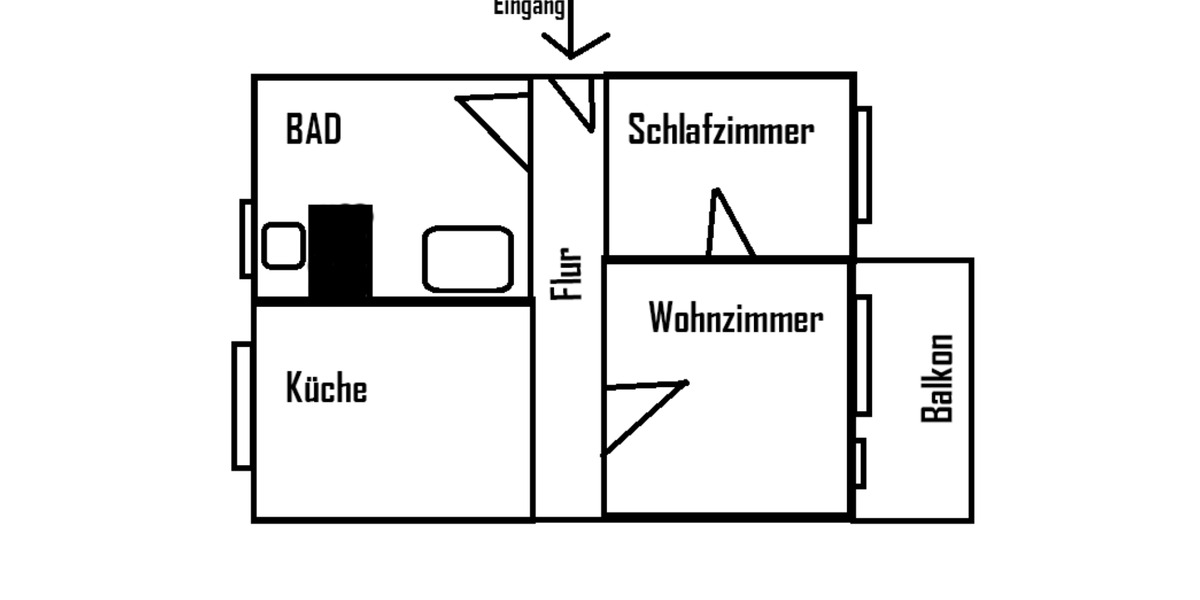 Etagenwohnung Röbel/Müritz Müritz - 2 Zimmer, 49 m&sup2;, 320&euro; | Angebot:25429710