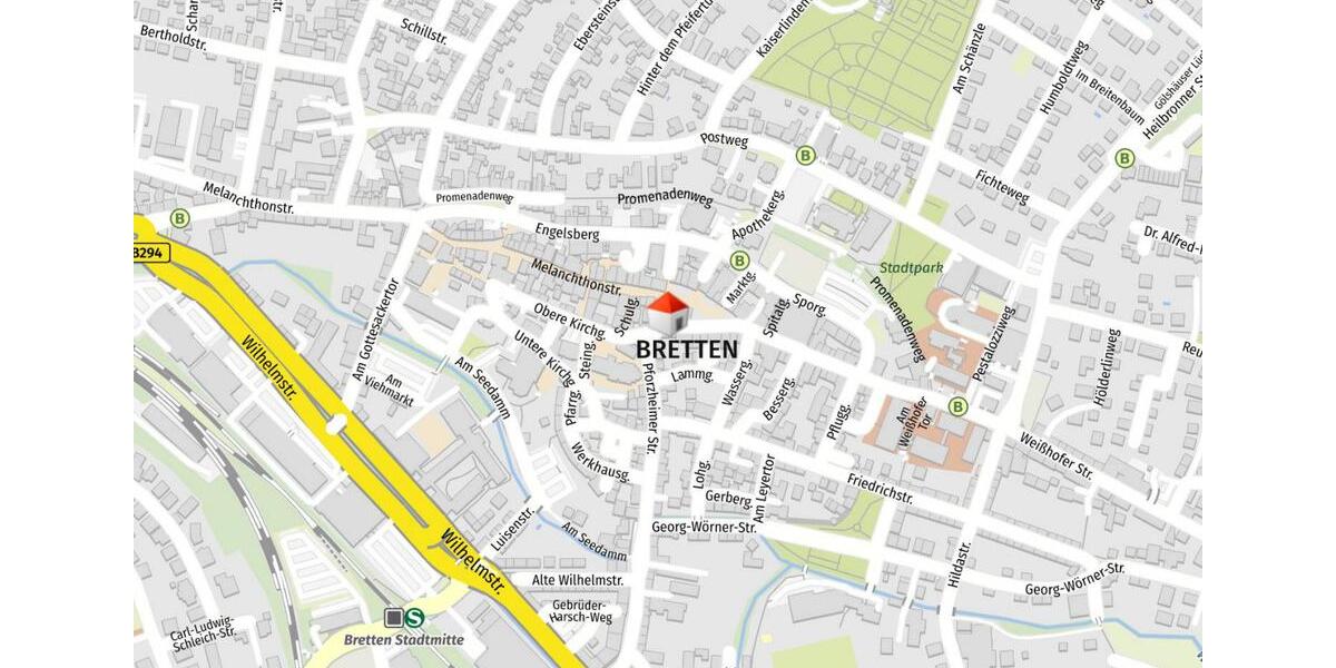 Erdgeschoßwohnung Bretten - 2 Zimmer, 76 m&sup2;, 900&euro; | Angebot:26013872