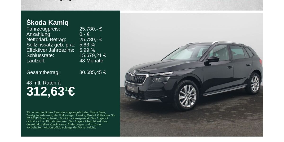 Skoda Kamiq 48.000 km 25.780 &euro; Würzburg 97084