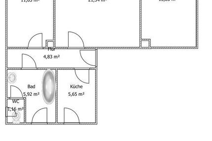 Wohnung Bischofswerda - 3 Zimmer, 66 m&sup2;, 444&euro; | Angebot:26065136