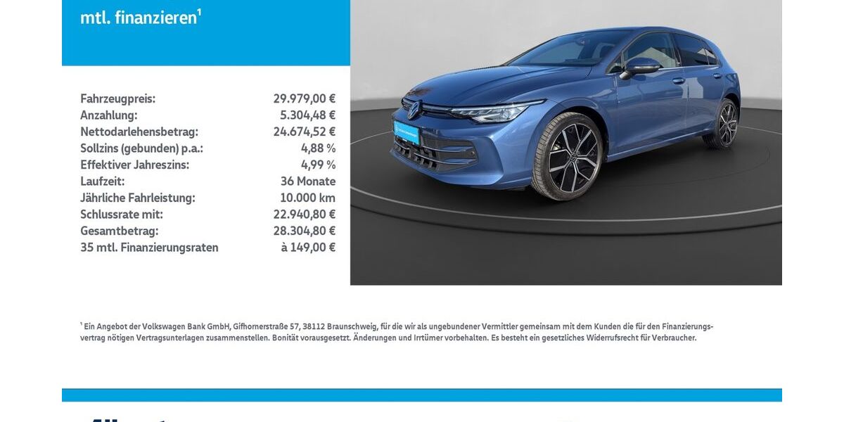 VW Golf 18.586 km 29.979 &euro; Leinefelde-Worbis/DE 37327