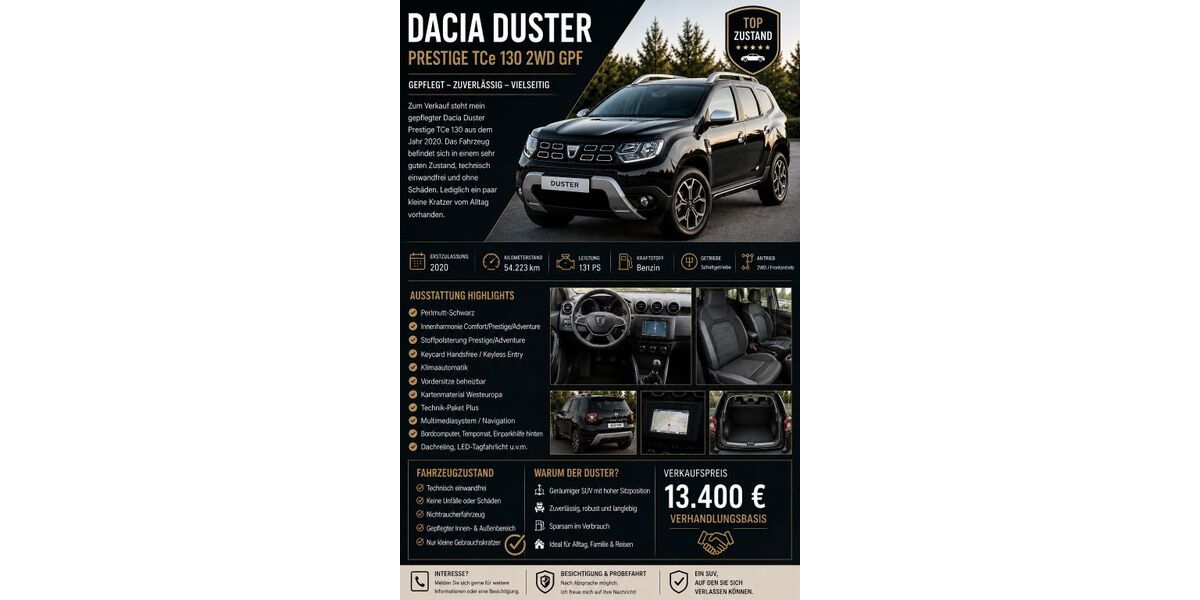 Dacia Duster 54.600 km 13.000 &euro; Haibach 63808