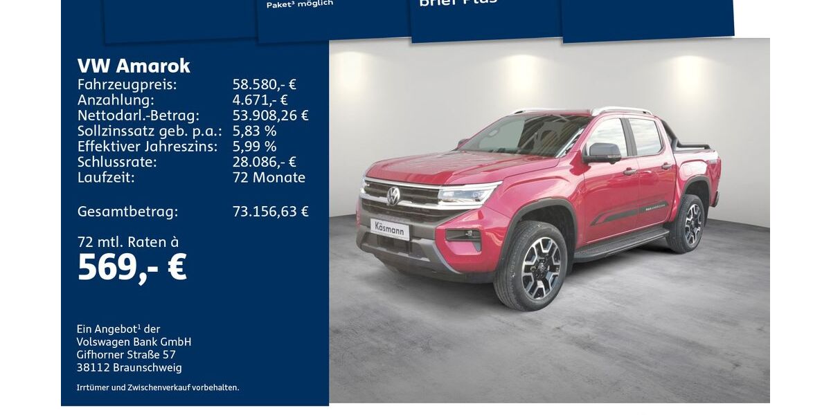 VW Amarok 16.000 km 58.580 &euro; Mosbach 74821