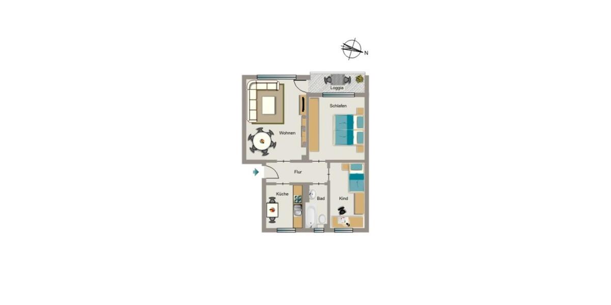 Etagenwohnung Herten - 3.5 Zimmer, 64 m&sup2;, 500&euro; | Angebot:26630932