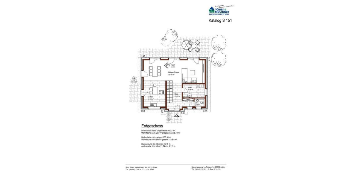 Einfamilienhaus Quakenbrück - 4.5 Zimmer, 145 m&sup2;, 306.100&euro; | Angebot:8912371