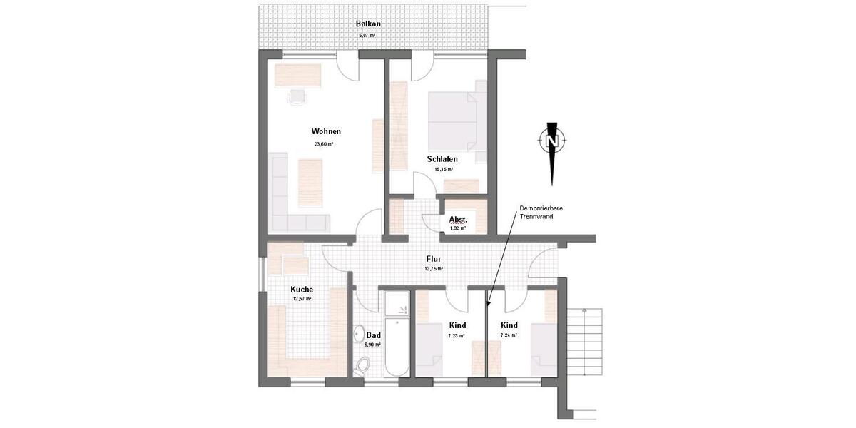 Etagenwohnung Offenbach an der Queich - 4 Zimmer, 92 m&sup2;, 249.000&euro; | Angebot:26465467