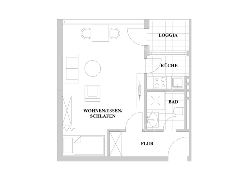 Gemütliches Pendler-Apartment mit Balkon in Oberkassel - Einbauküche inklusive 1 zimmer