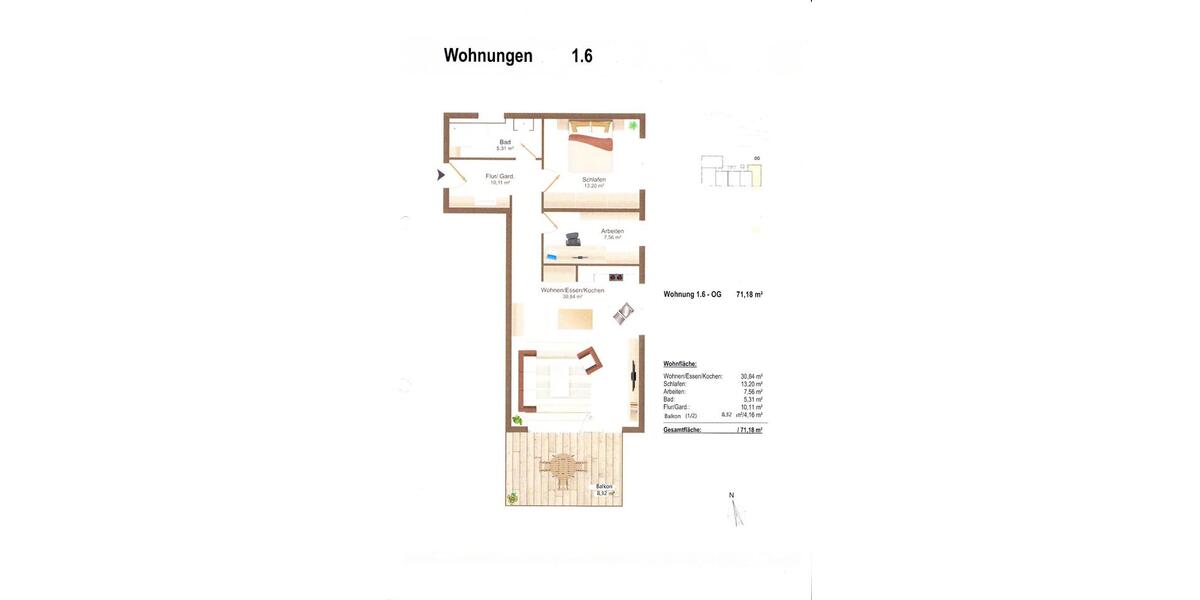 Etagenwohnung Stockheim - 3 Zimmer, 72 m&sup2;, 690&euro; | Angebot:26394295