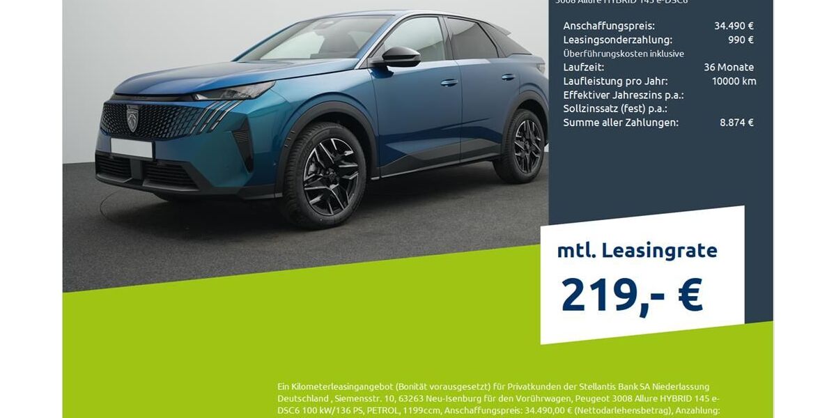 Peugeot 3008 3.000 km 32.990 € Borken 46325