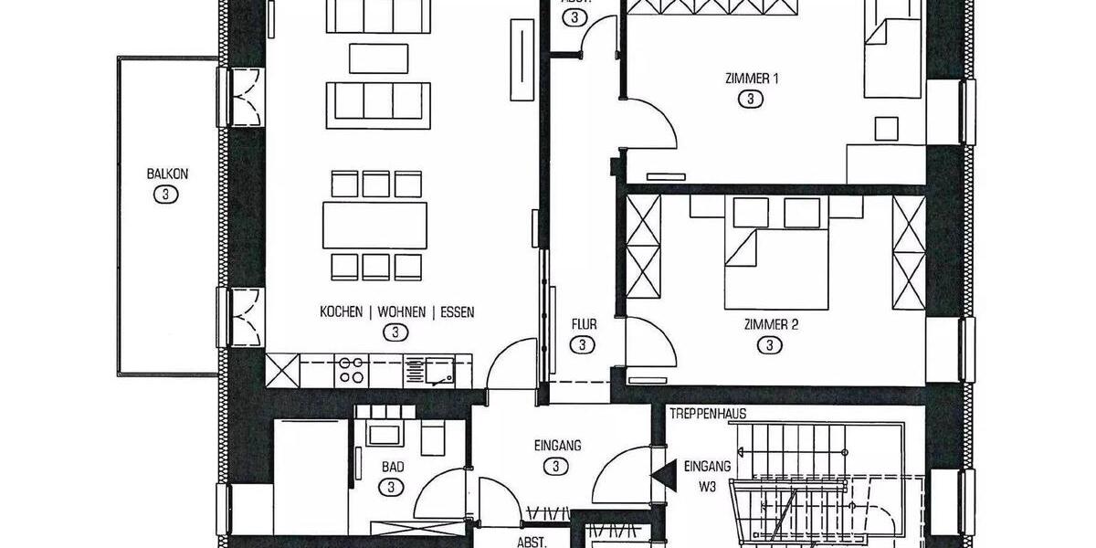 Etagenwohnung Abensberg - 4 Zimmer, 99 m&sup2;, 1.075&euro; | Angebot:26357917