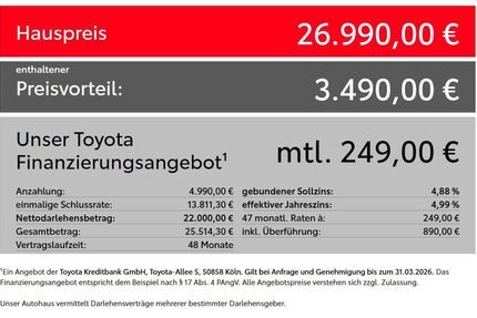 Toyota Yaris 5.000 km 26.990 &euro; Bad Birnbach 84364