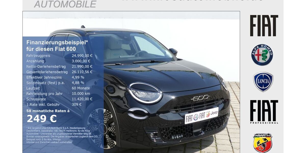 Fiat 600 7.300 km 24.990 &euro; Marpingen 66646