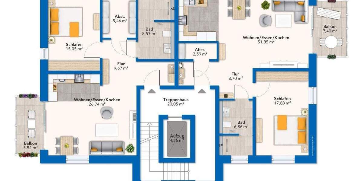 Etagenwohnung Niederkrüchten Varbrook - 2 Zimmer, 68 m&sup2;, 345.600&euro; | Angebot:24040718
