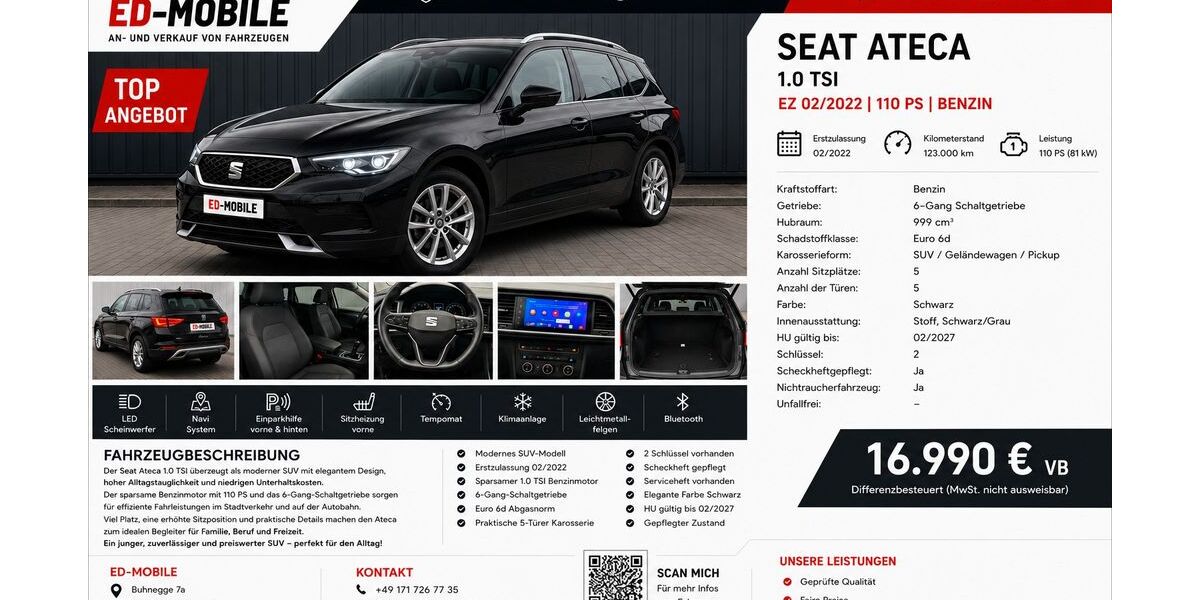 Seat Ateca 123.000 km 13.800 &euro; Porta Westfalica 32457