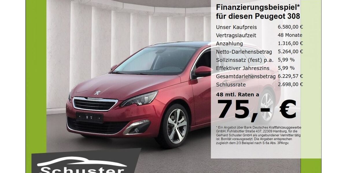 Peugeot 308 95.297 km 6.580 &euro; Ruhstorf 94099