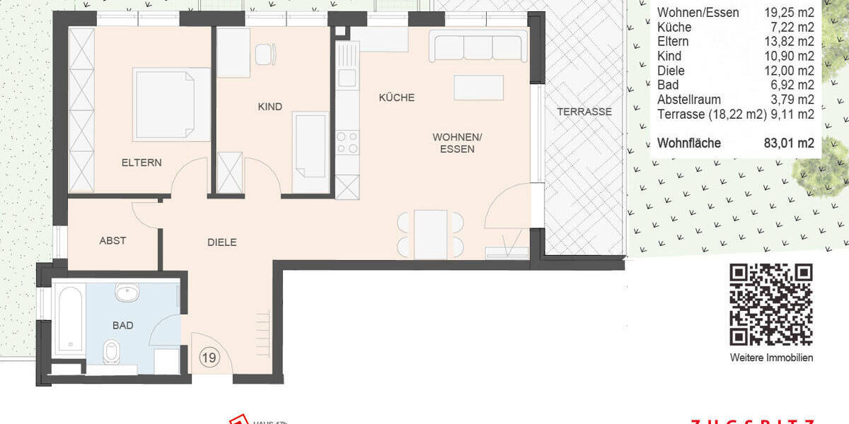 Terrassenwohnung Garmisch-Partenkirchen Garmisch - 3 Zimmer, 83 m&sup2;, 852.000&euro; | Angebot:25780075