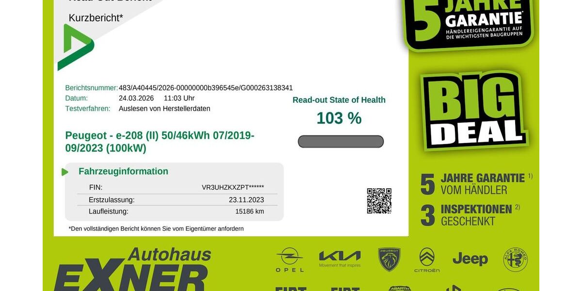 Peugeot 208 15.187 km 18.850 &euro; Hof 95032