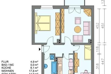 Wohnung Heidenau - 3 Zimmer, 61 m&sup2;, 600&euro; | Angebot:25570329