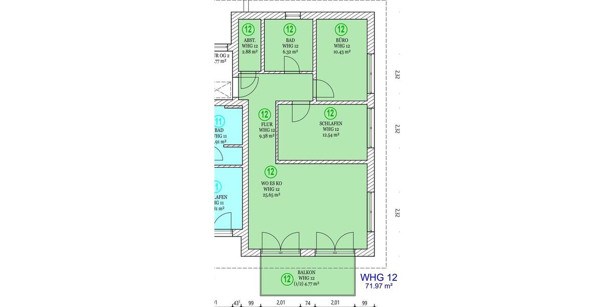 Etagenwohnung Willmering - 3 Zimmer, 72 m&sup2;, 269.000&euro; | Angebot:27148627
