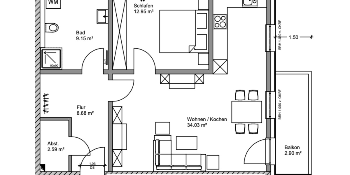 Helle 2-Zimmer Wohnung mit Balkon in Grömitz 2 zimmer