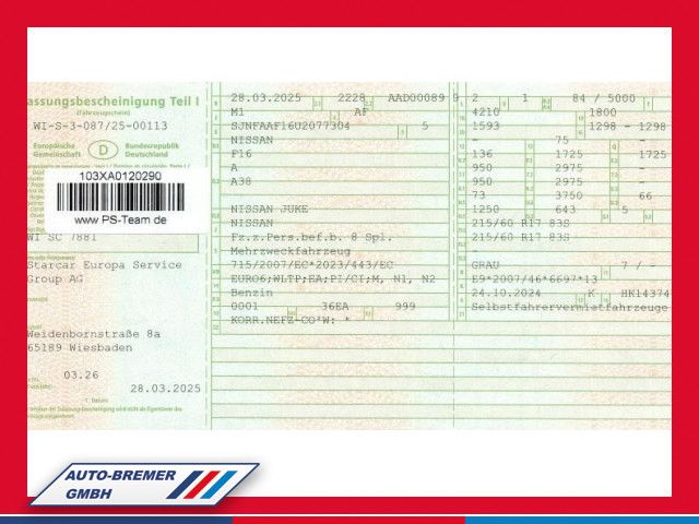 Nissan Juke 15.580 km 20.990 &euro; Bergen auf Rügen 18528