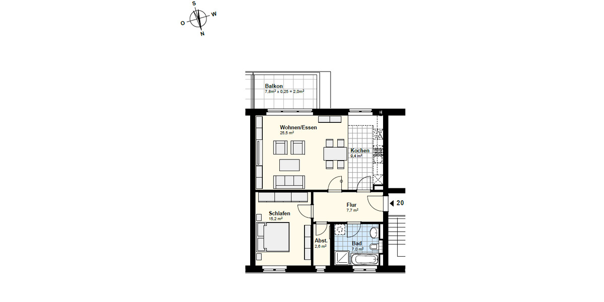 Etagenwohnung Henstedt-Ulzburg Ulzburg - 2 Zimmer, 69 m&sup2;, 930&euro; | Angebot:24812620